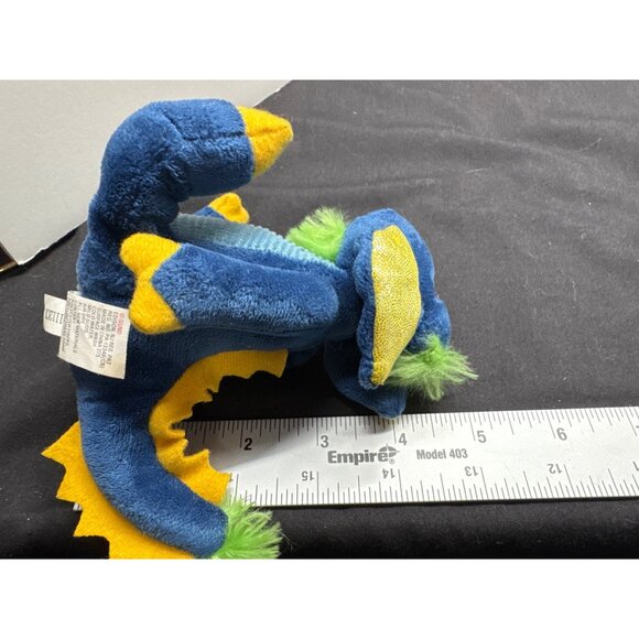 Gund Ninjas Dragons Ka Pow Blue & Yellow Plush Toy Fluffy Green Accents  Nonwork - Picture 6 of 6